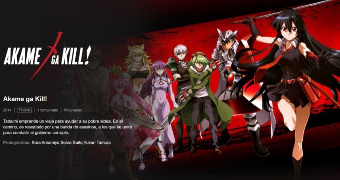 Reproducción de capítulos de Akame Ga Kill con subtítulos en español.